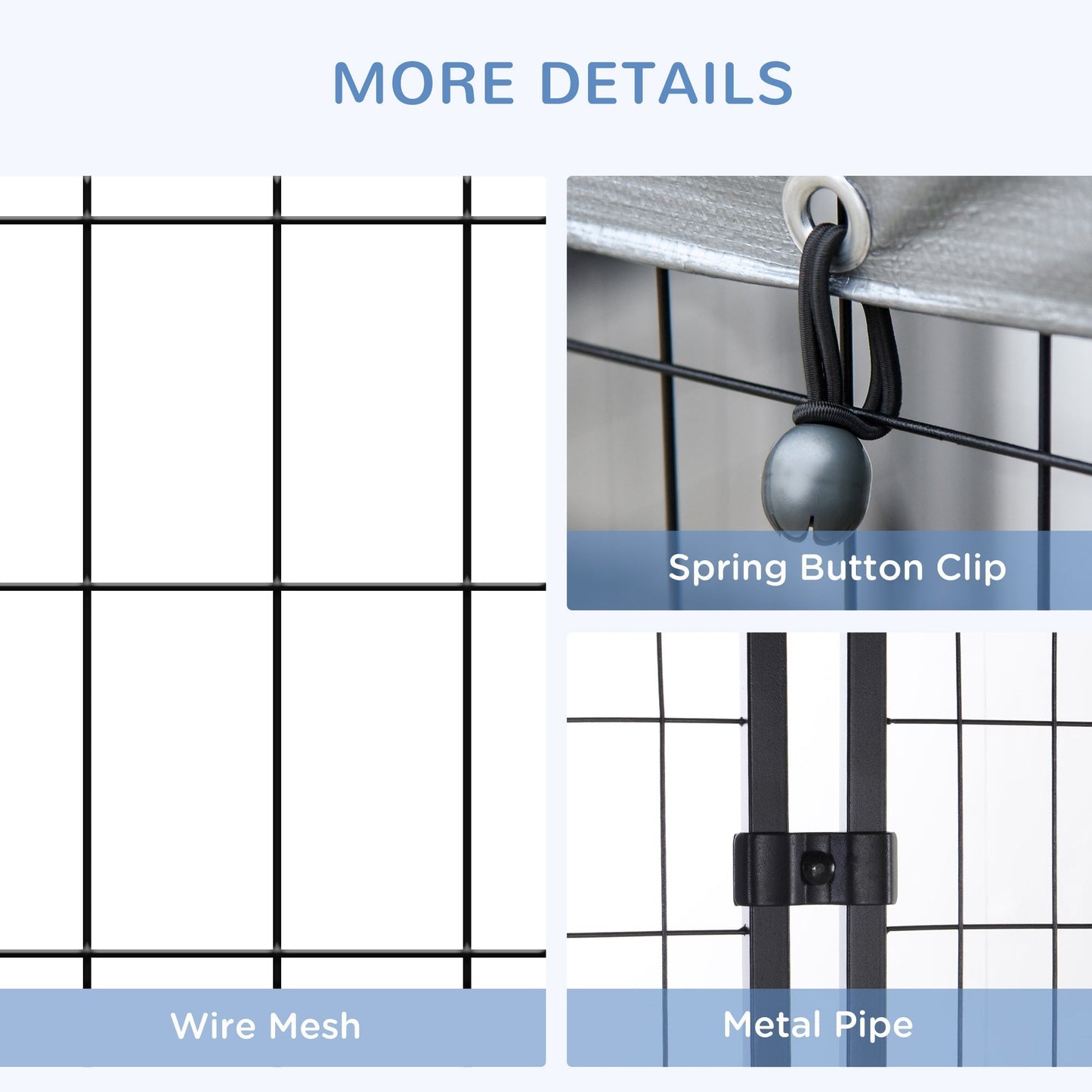 Large Outdoor Dog Kennel Galvanized Steel Fence with UV-Resistant Oxford Cloth Roof & Secure Lock 48" x 48"