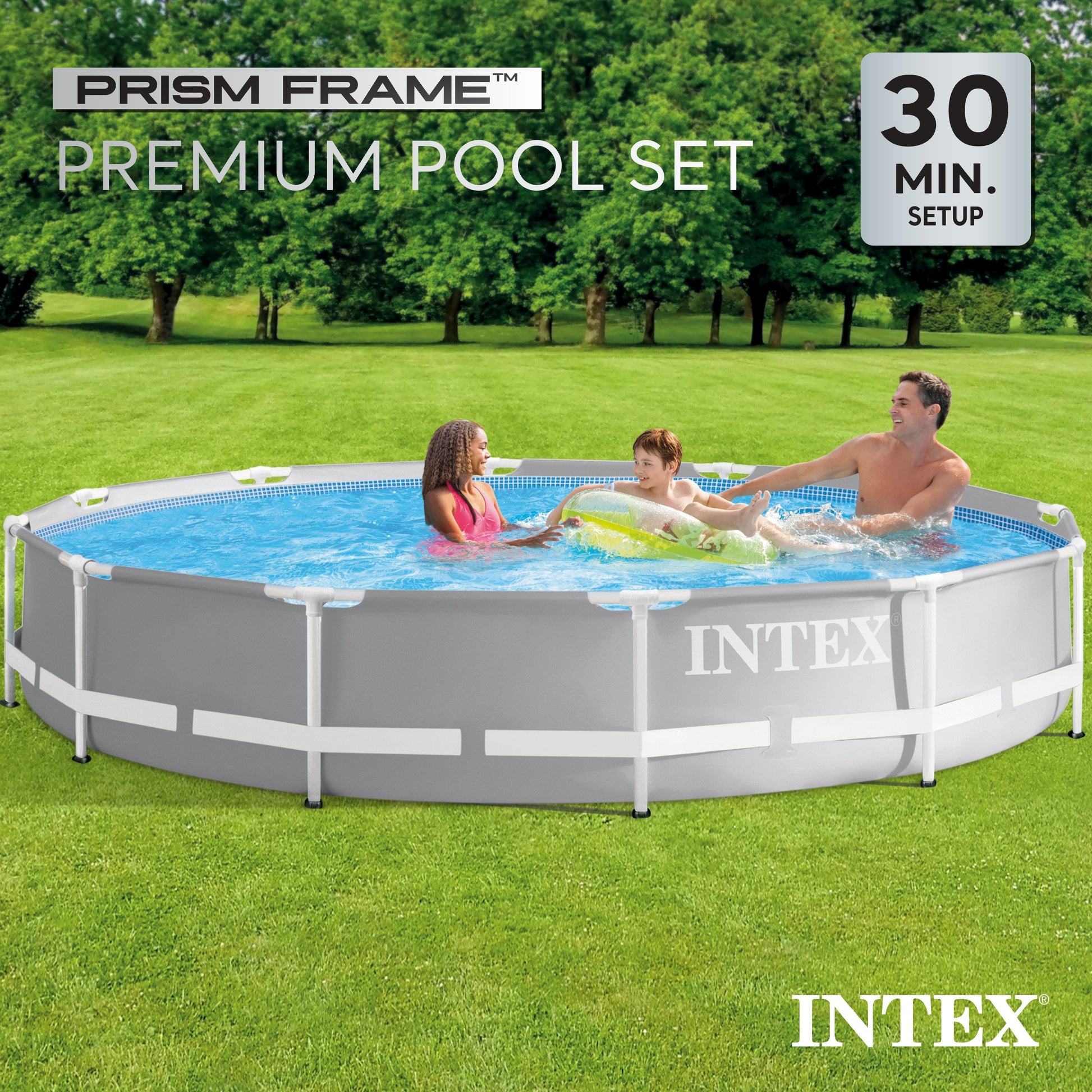 Intex 26711EH 12ft x 30in Prism Above Ground Pool Set w/ Cover & Maintenance Kit image 10