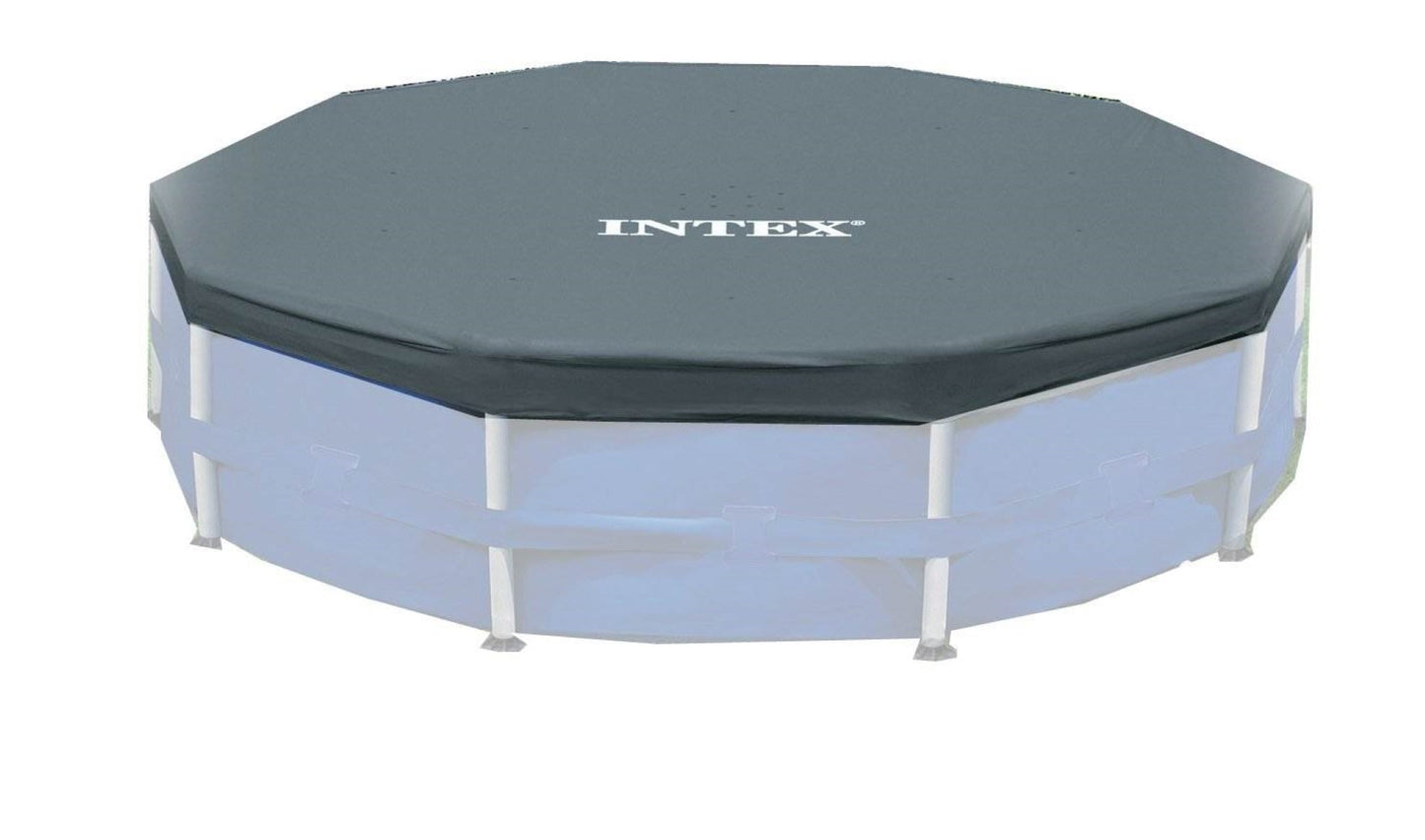 Intex 12-Foot Round Metal Frame Above Ground Swimming Pool Debris Cover image 2