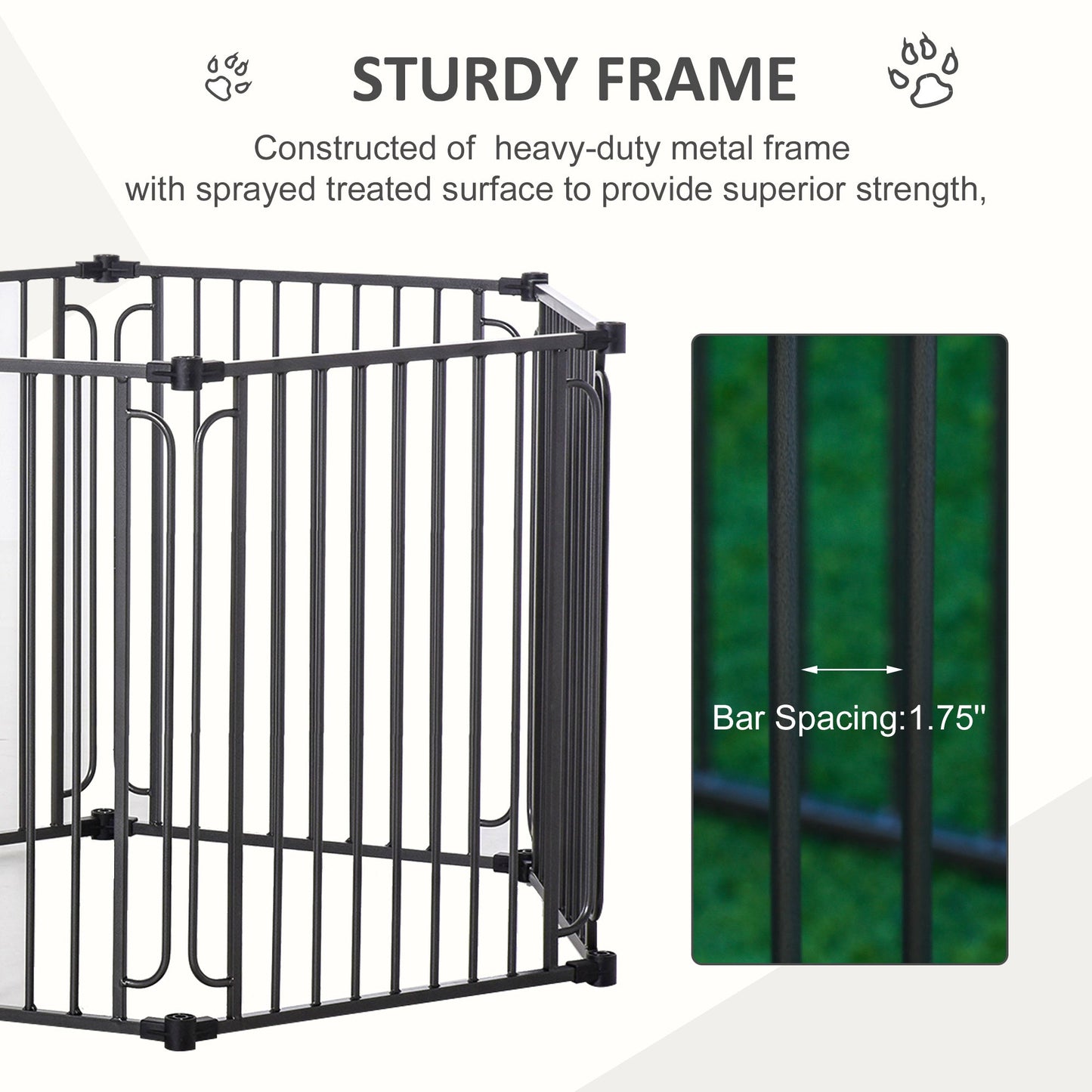 Dog Playpen with Door & Removable Cover for Small & Most Medium Sized Dogs Indoor & Outdoor Use, 47" H