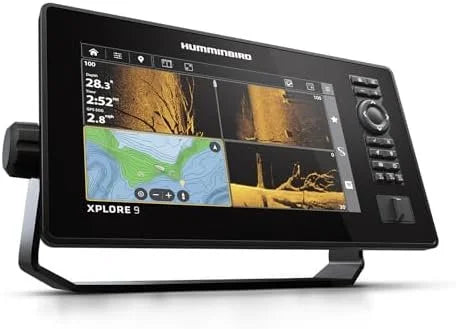 Humminbird XPLORE 9 GPS Fish Finder with Transducer, MEGA Side Imaging+ &amp; HD Touchscreen Displays.