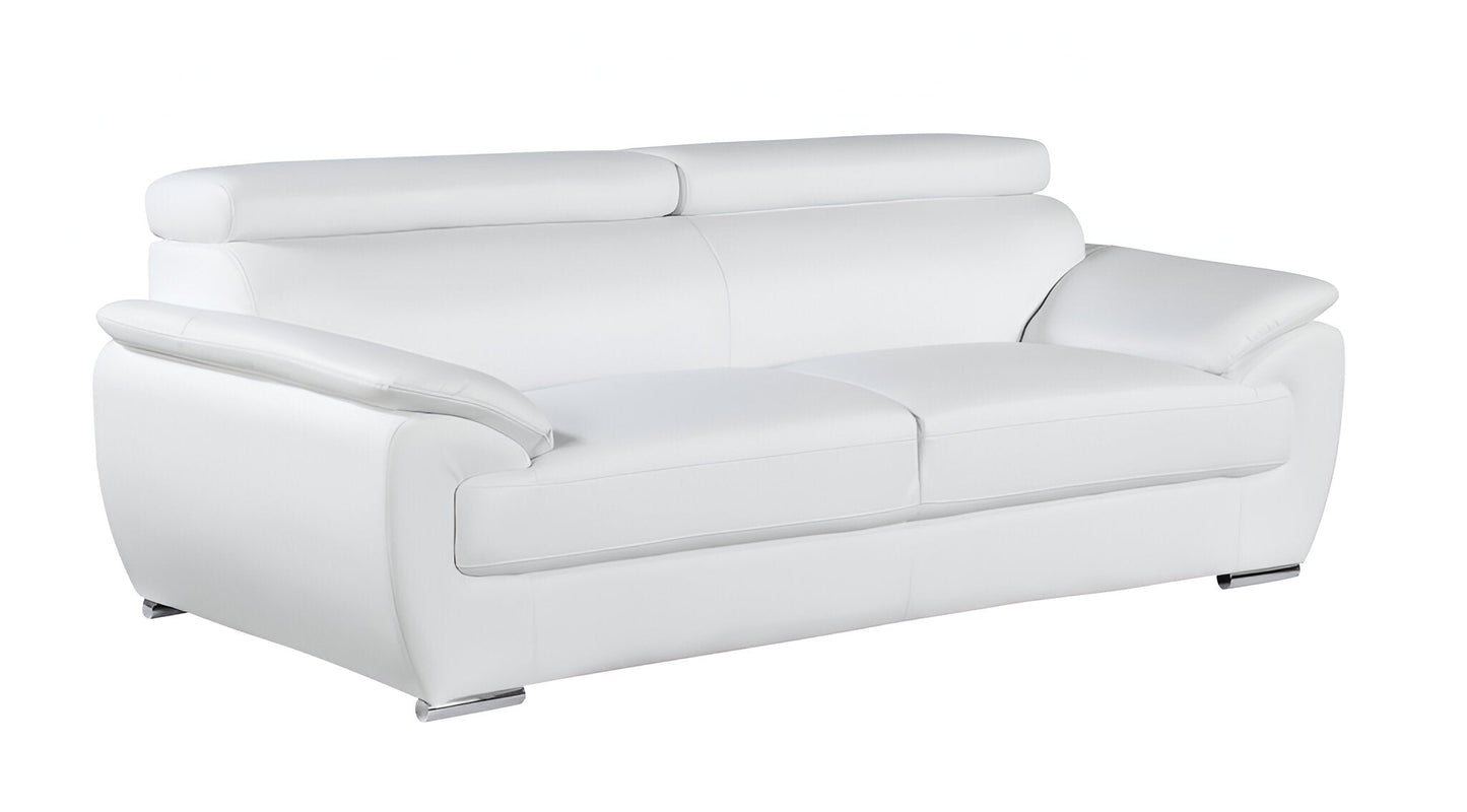 Sterling Leather Sofa – White