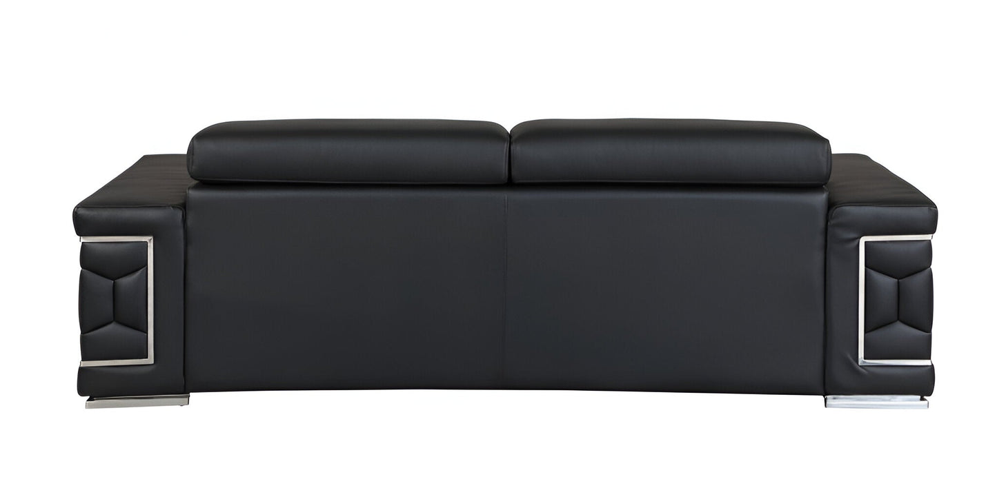 Milan Leather Sofa - Black
