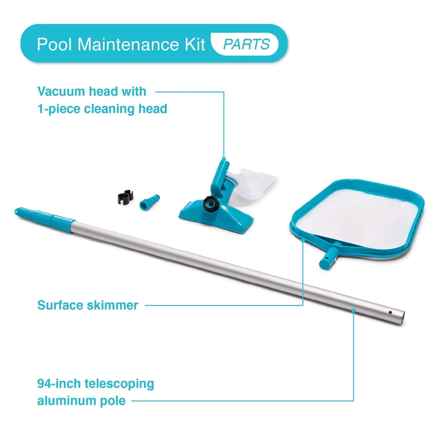 Intex 12 x 2.5 Foot Metal Frame Above Ground Pool with Filter and Accessories image 5