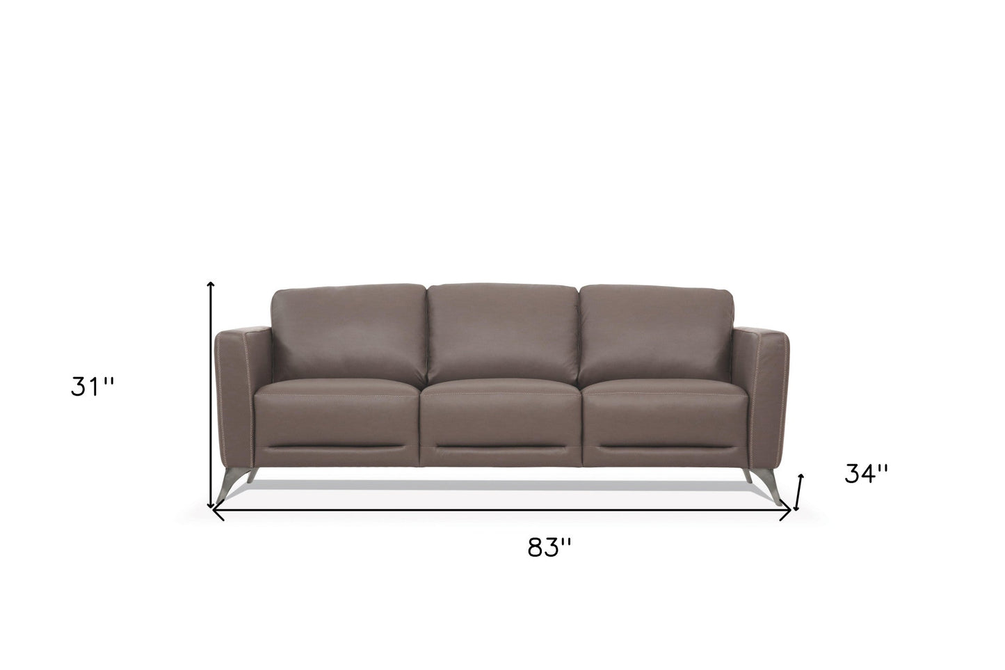 The Belmont – Taupe Leather Sofa with Black Legs