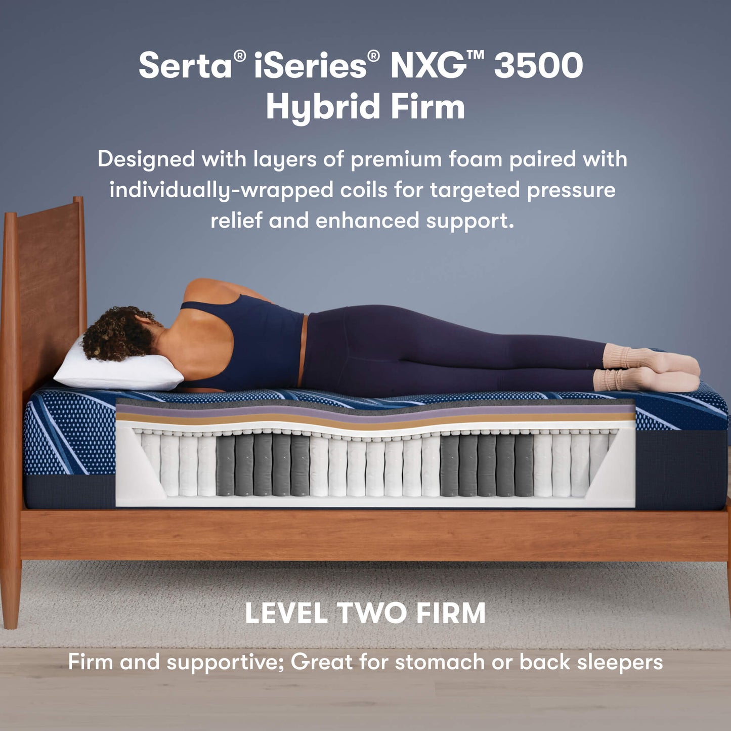 Serta iSeries NXG 3500 Firm Hybrid Mattress (Cooling + 5-Zone Support)