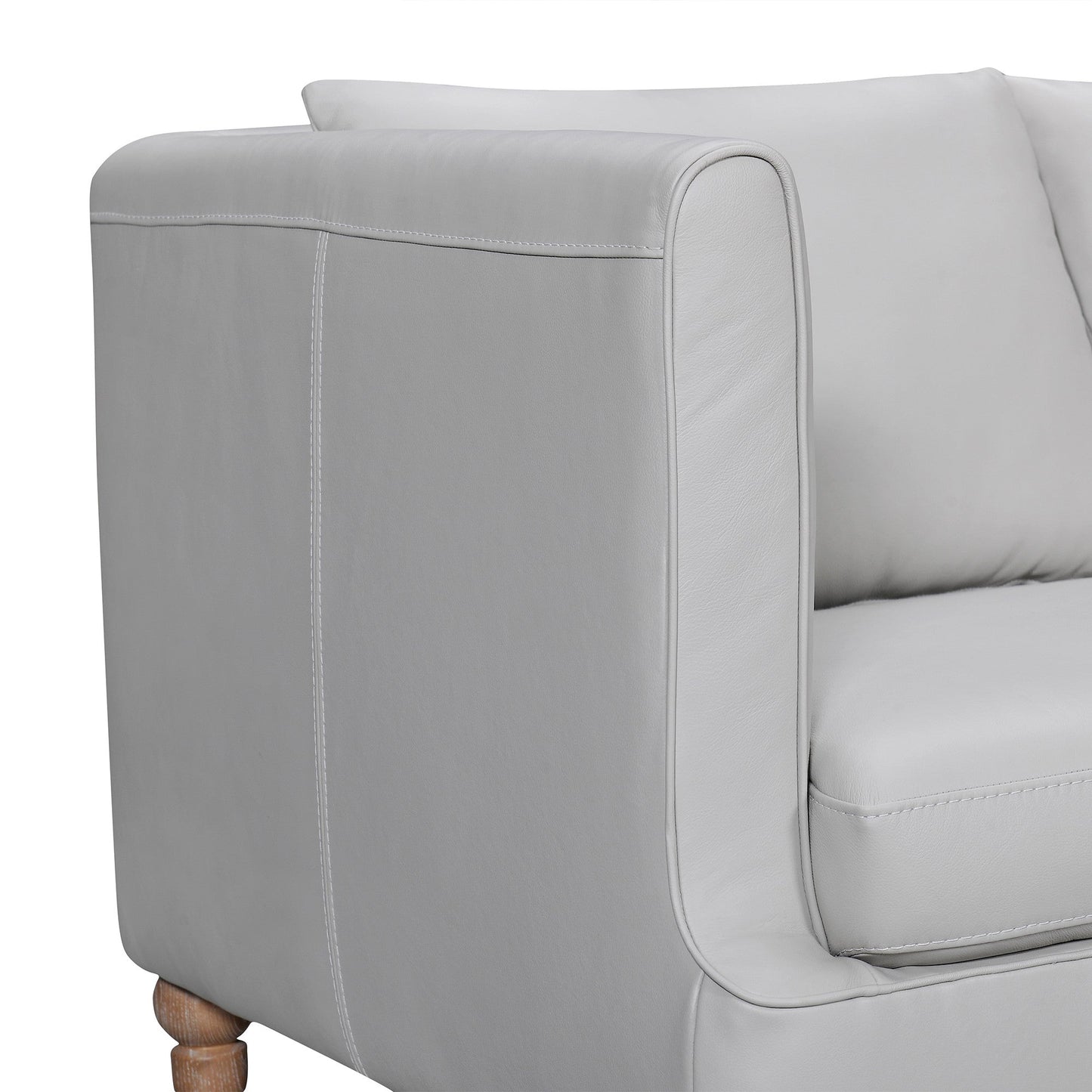 The Ravello – Gray Leather Sofa