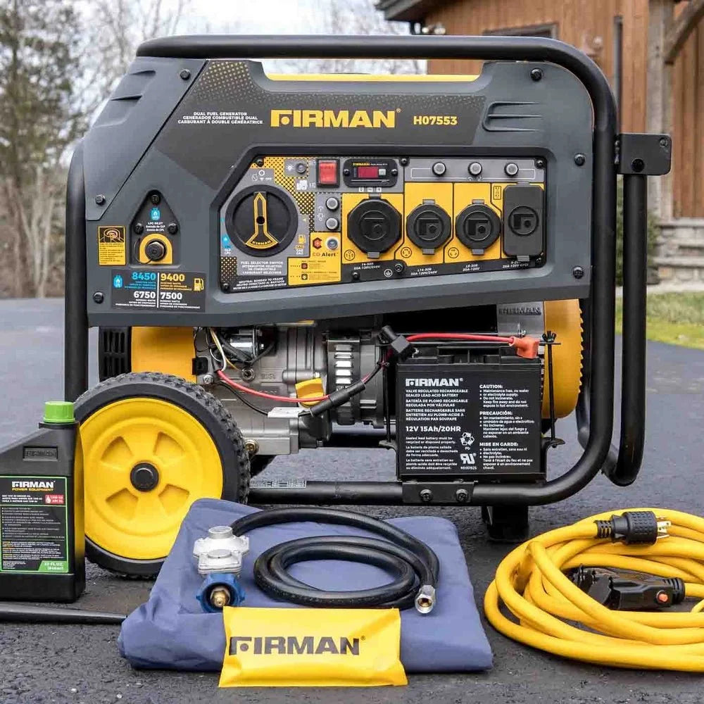 Firman H07553 7500W/9400W Dual Fuel Portable Generators.