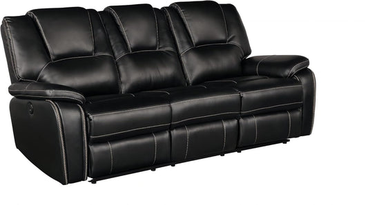 Bergenfield Furniture Manual Recliner Sofa Set Bonded Leather Reclining Loveseat Couch Living Room Black