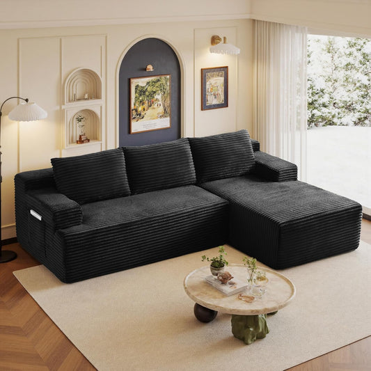 Bergenfield Furniture Sectional Couch Cloud Sofa L Shaped Upholstered Modular Sectional Couch with Chaise Boneless Modern Living Room Sofa