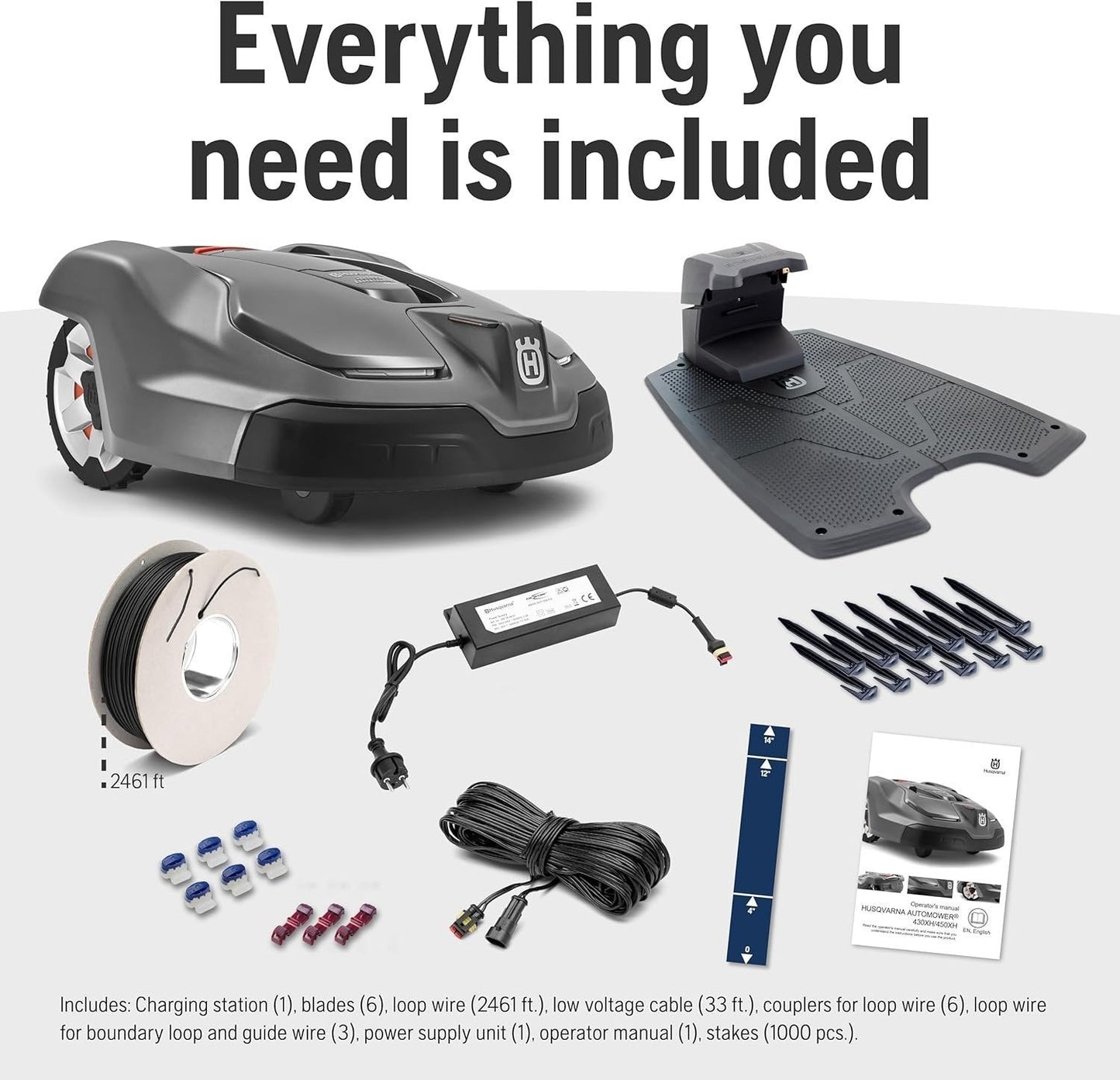 Husqvarna 440iQ Robotic Lawn Mower, 2 Acre, Wire-Free, Charging Station