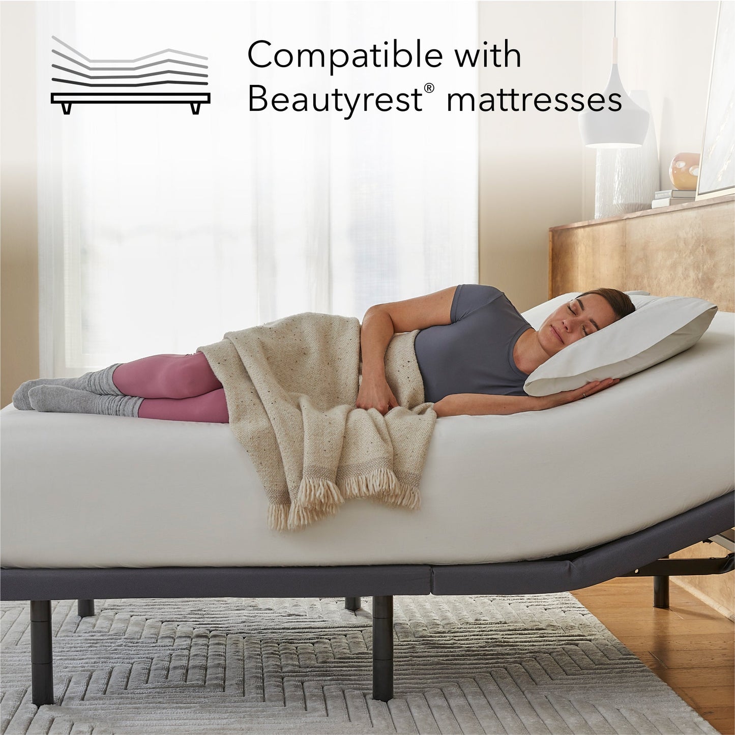 Beautyrest baselogic™ Gold Head and Foot Adjustable Base with Massage