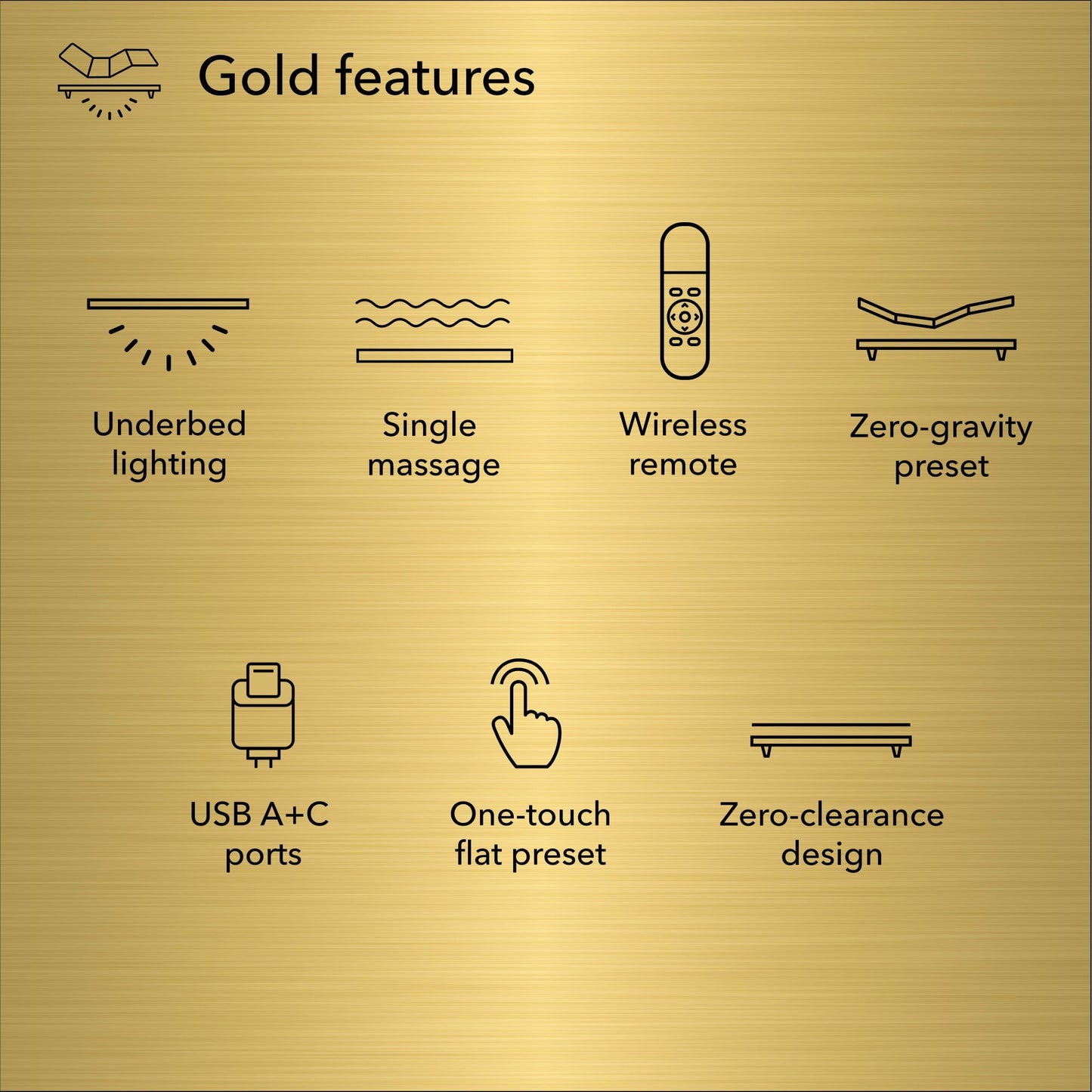 Beautyrest baselogic™ Gold Head and Foot Adjustable Base with Massage