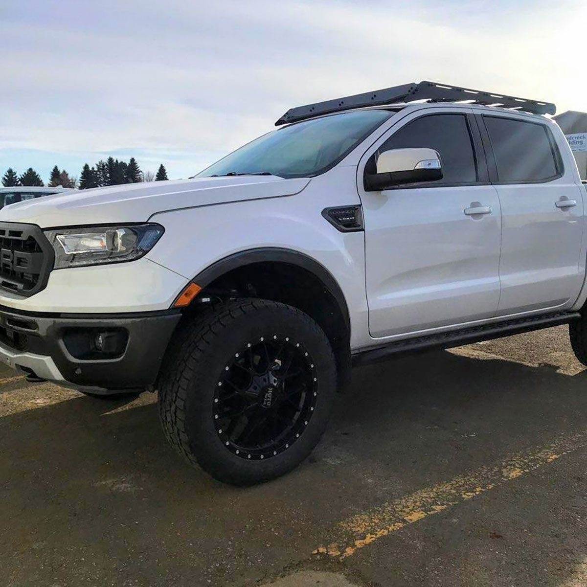 Open Box - Roof Rack | Ford Ranger Supercrew 19-Present | 40 Inch Cut Out | Powdercoat Black