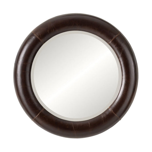Telluride Round Leather Mirror