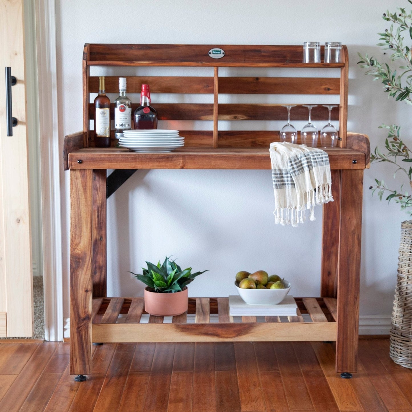 Potting Table/Bench/Serving Bar - Acacia Wood
