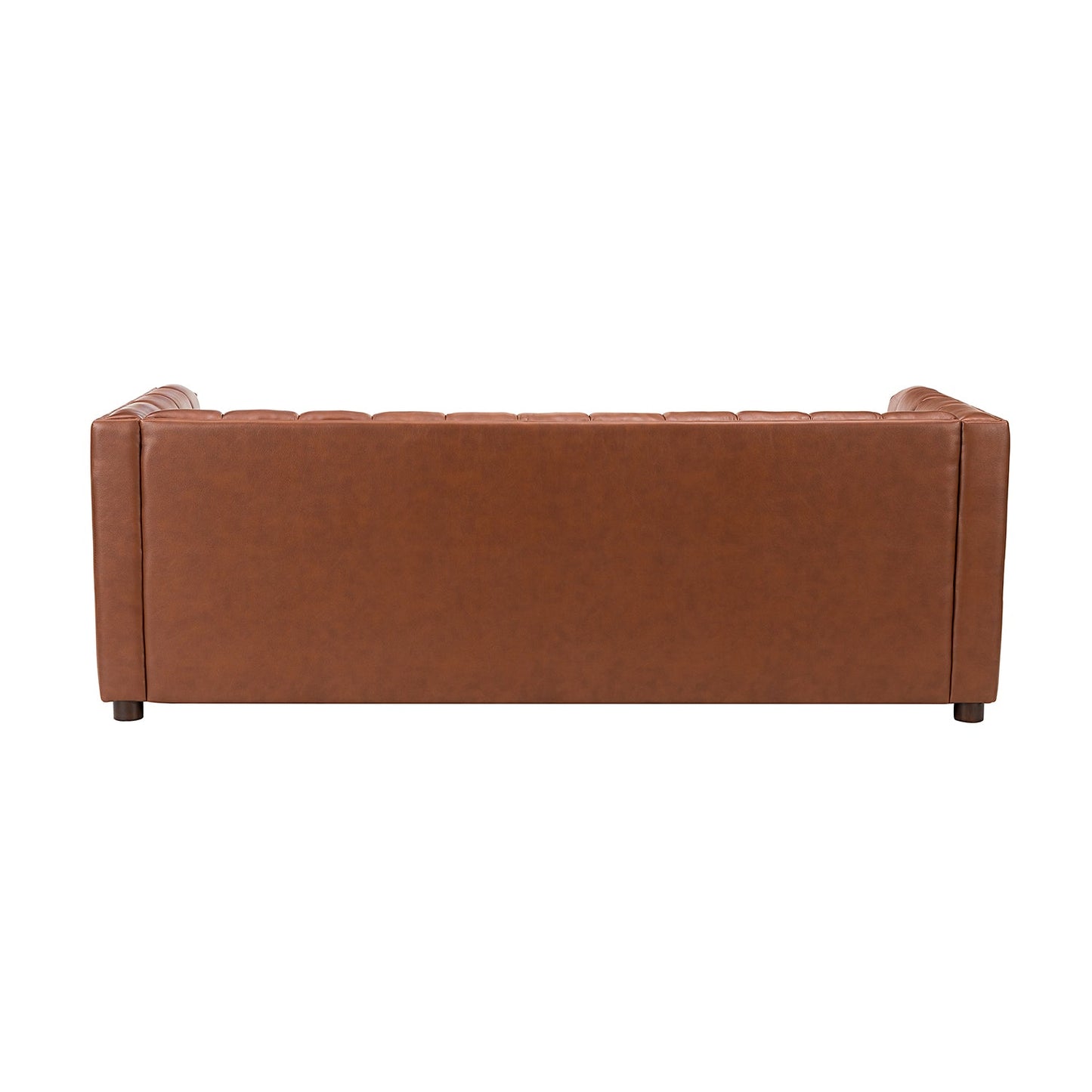 Ulysses Genuine Leather Sofa – Brown Channel-Tufted Luxury Sofa