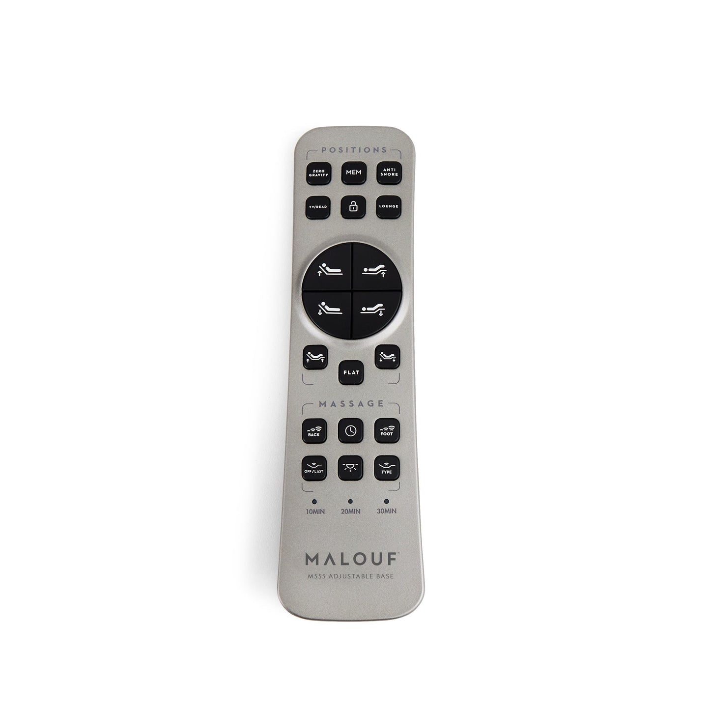 Malouf M555 Smart Adjustable Bed Base - App-Controlled with Dual Massage