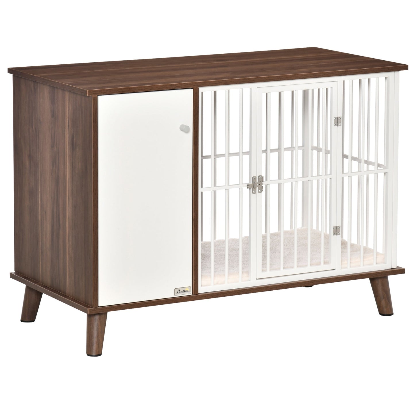 Furniture Style Dog Crate, Pet Cage Kennel End Table, Indoor Decorative Dog House, with Wooden Top, Door, for Small Dogs, Brown
