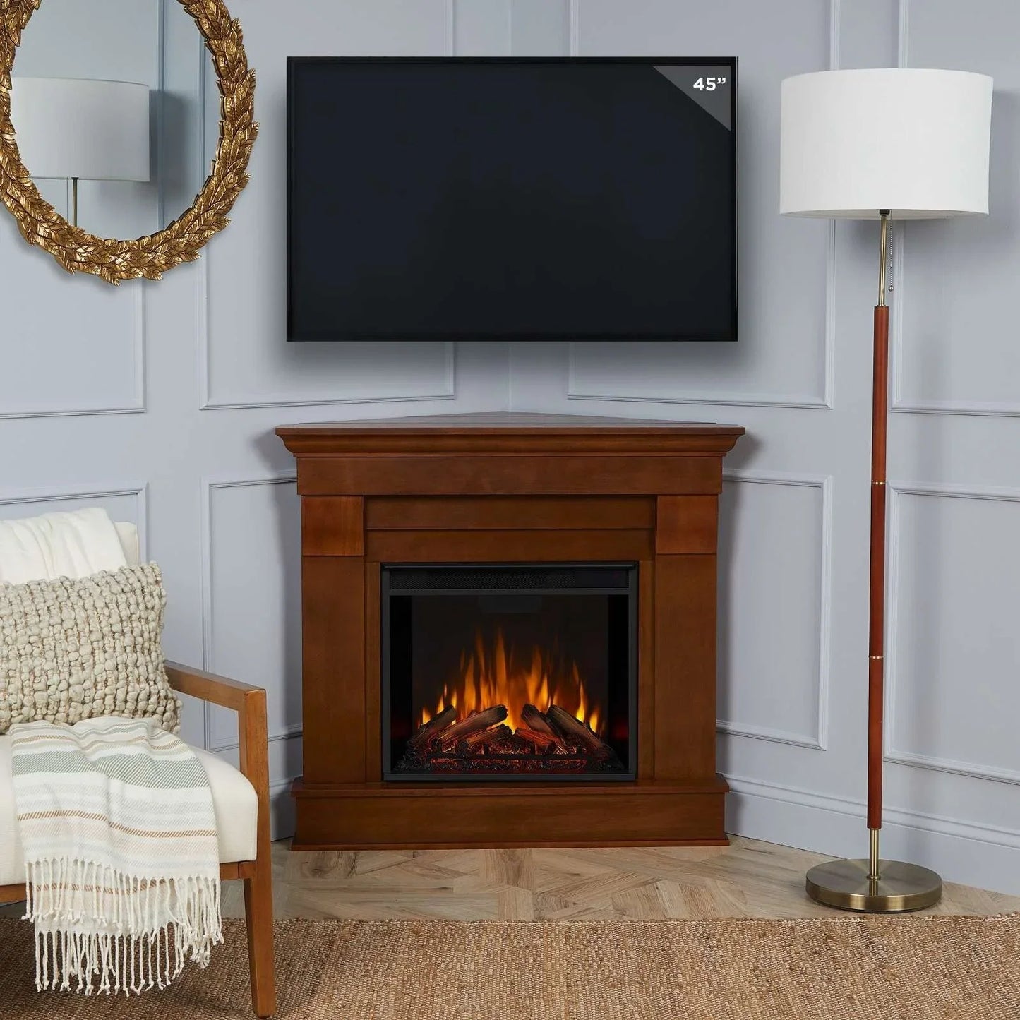 Real Flame Chateau Corner Electrics Fireplace.