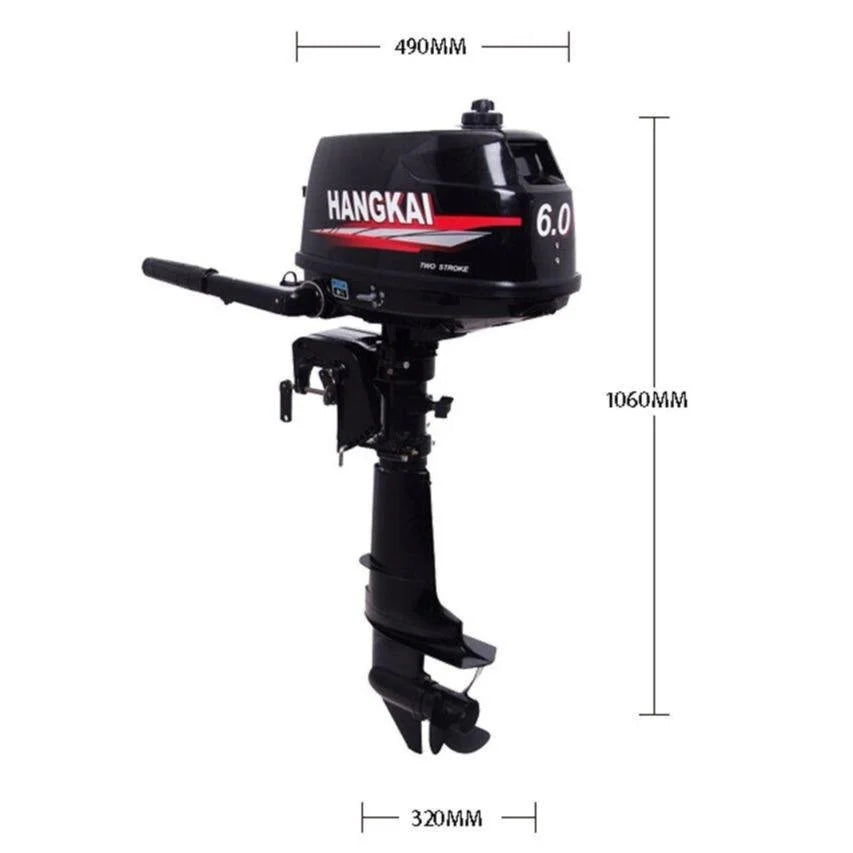 Hangkai Water Cooled 2 Stroke 6HP Outboards Motors Petrol Powered Engine