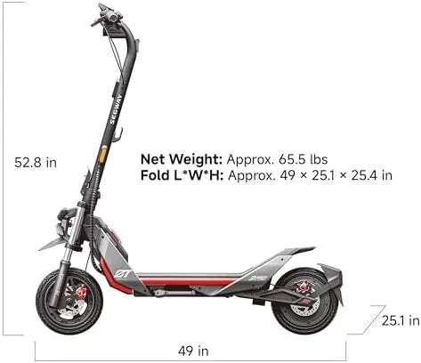 Segway ZT3 Pro Electric Scooter, Up to 24.9 MPH, 43.5-Mile Range, Dual Suspension, Flash Charge, 1600W Peak Motors, Off-Road Scooters for Adults UL Certified (UL2272/2271)