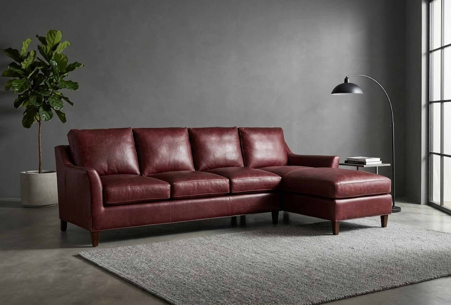 Marleigh Leather Sofa With Chaise