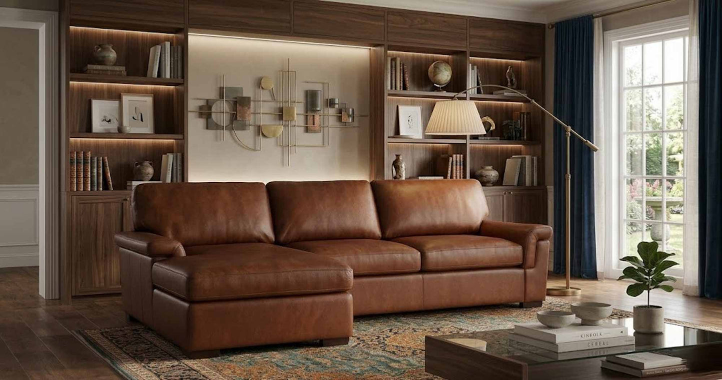 Lusso Leather Sofa With Chaise