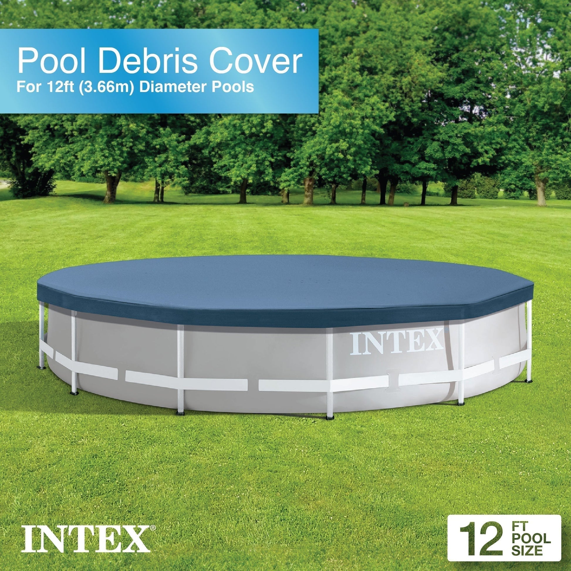 Intex 12'x30" Swimming Pool w/ Pump, Pool Ladder for 42” Wall, & 12’ Cover image 6