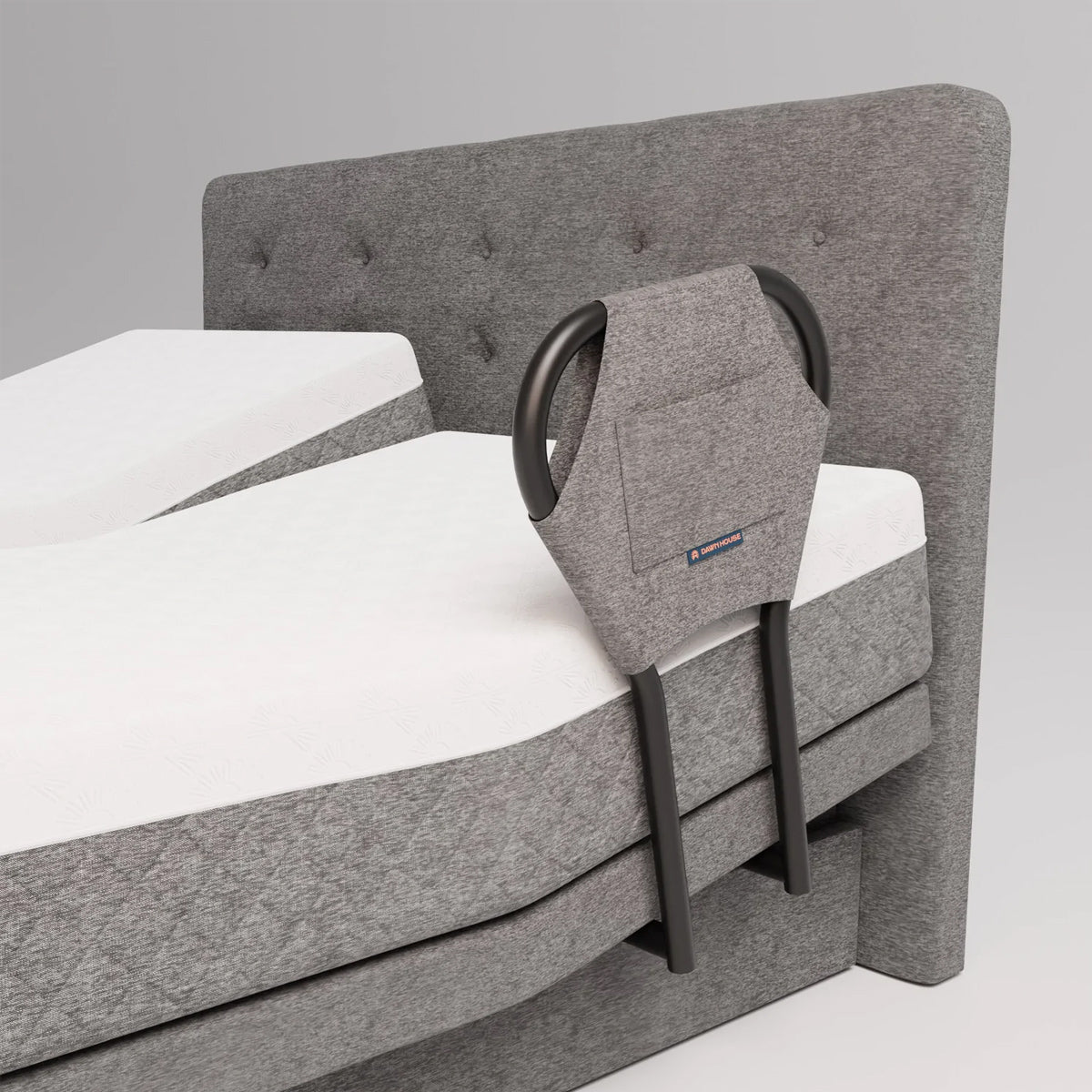 The Dawn House Bed - Adjustable Base Split King Ivory - Floor Model