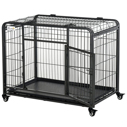Metal Dog Crate Heavy Duty Kennel with Removable