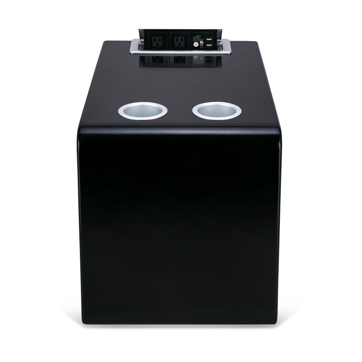 Svago Premium Zero Gravity Side Table – High-Performance Power Hub with Integrated Dual Cup Holders, AC/USB Charging Ports, and Matching Architectural Wood Finish