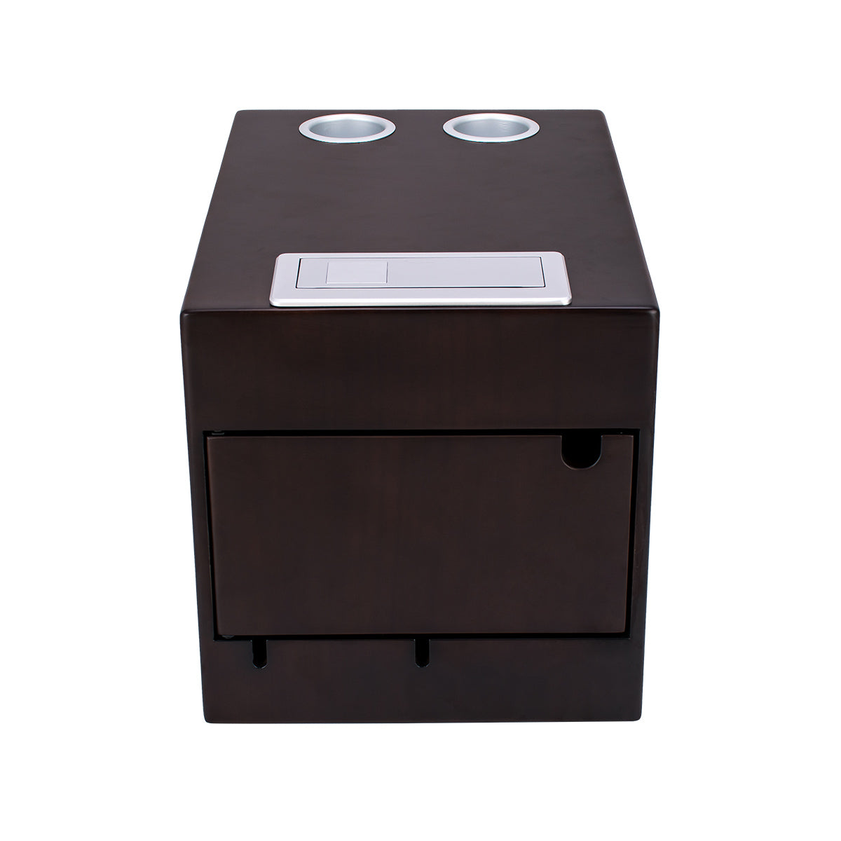 Svago Premium Zero Gravity Side Table – High-Performance Power Hub with Integrated Dual Cup Holders, AC/USB Charging Ports, and Matching Architectural Wood Finish