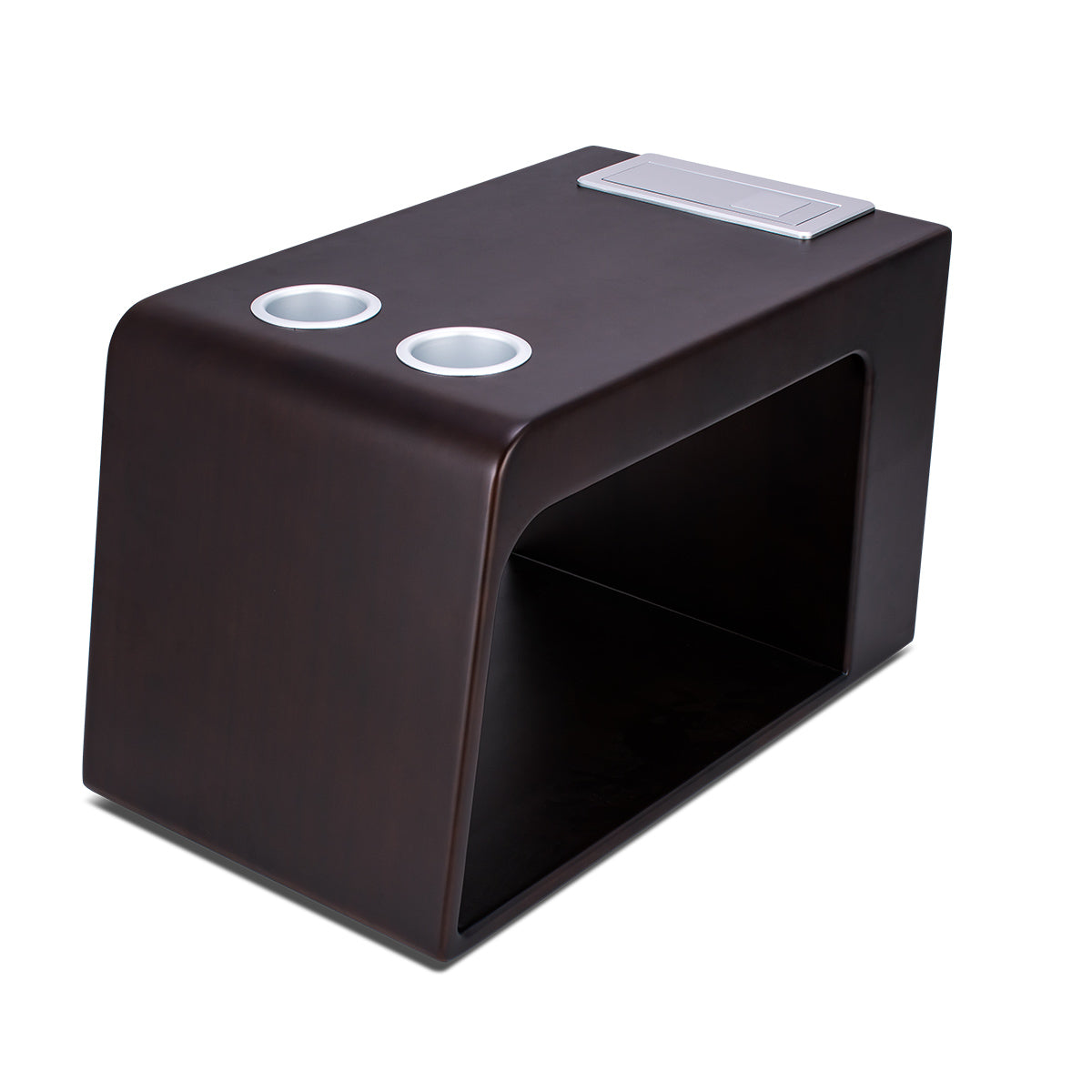 Svago Premium Zero Gravity Side Table – High-Performance Power Hub with Integrated Dual Cup Holders, AC/USB Charging Ports, and Matching Architectural Wood Finish