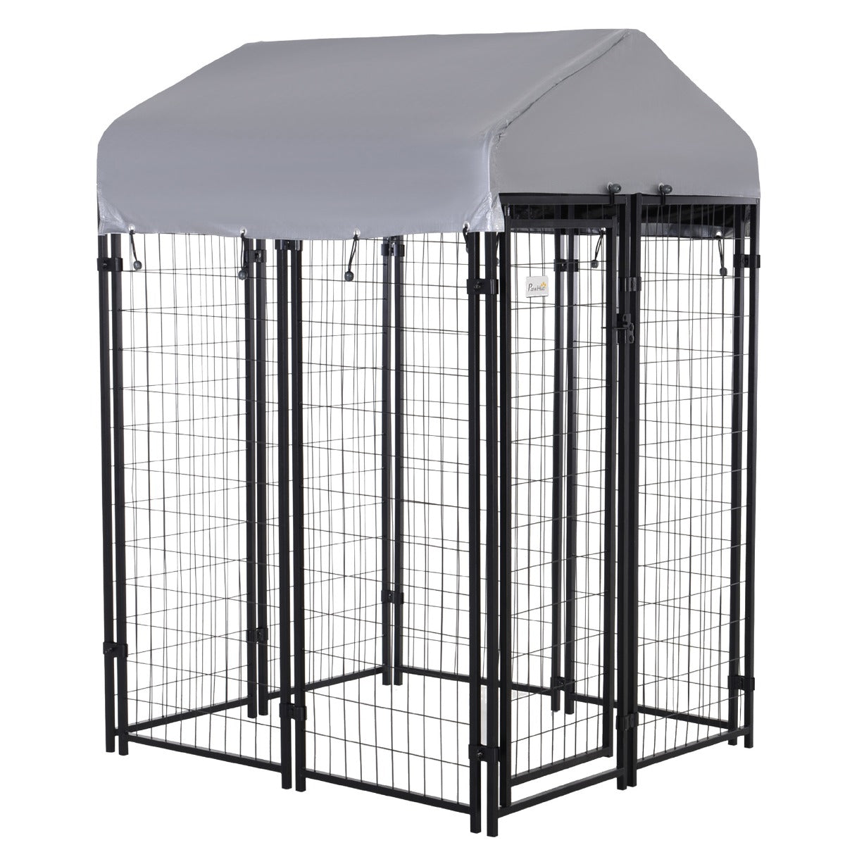 Large Outdoor Dog Kennel Galvanized Steel Fence with UV-Resistant Oxford Cloth Roof & Secure Lock 48" x 48"