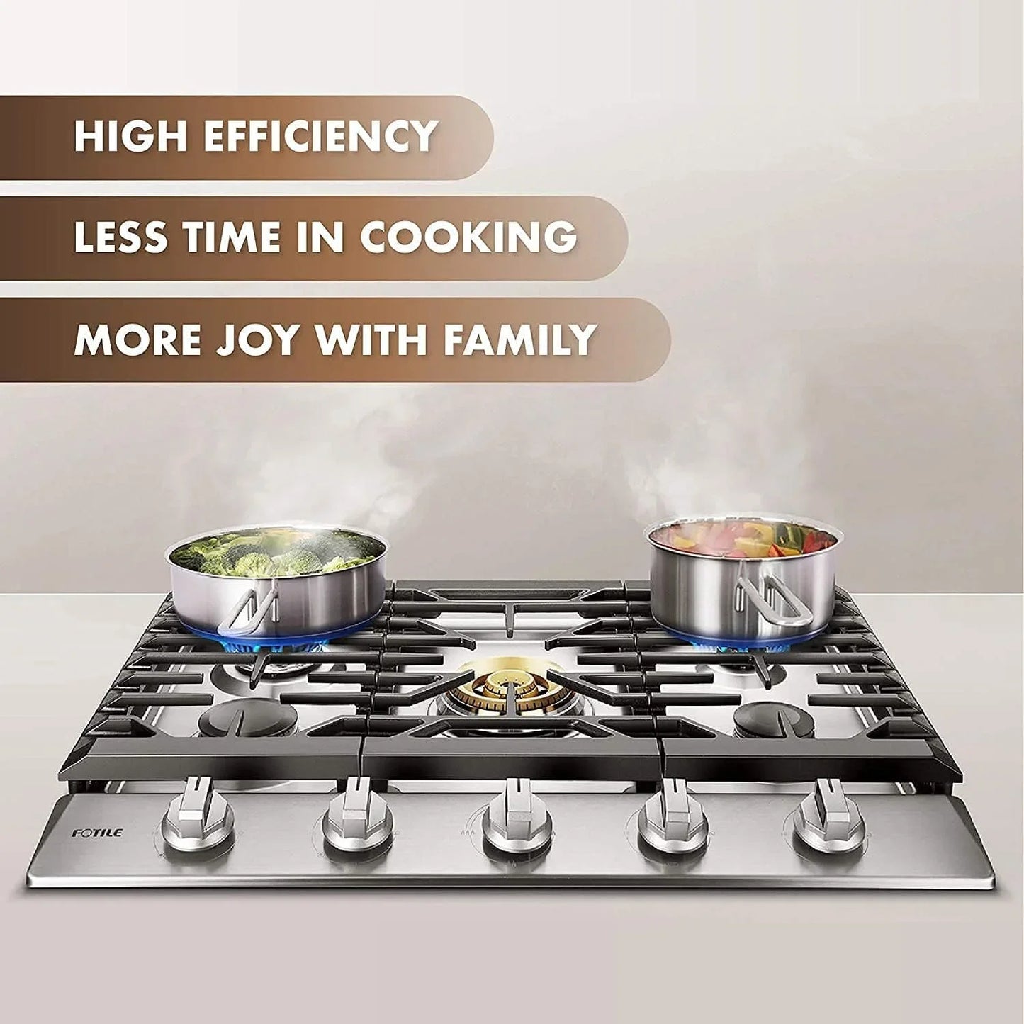 Fotile 30″ Tri-Ring Gas Cooktops GLS30501